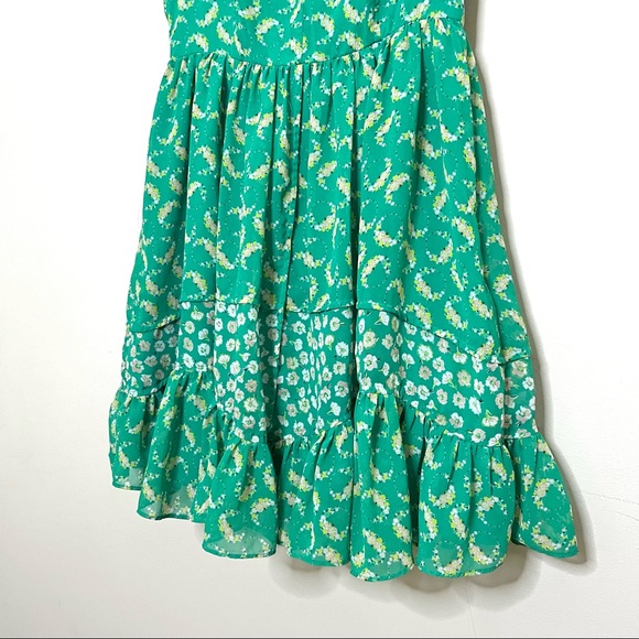 LC Lauren Conrad Green Floral Ruffle Dress - Picture 5 of 8